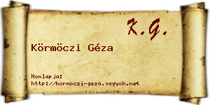 Körmöczi Géza névjegykártya
